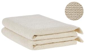 Sada 2 uterákov béžová bavlna polyester froté uteráky 100 x 150 cm doplnky do kúpeľne
