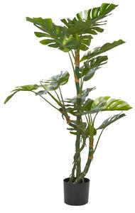Umelá rastlina v kvetináči monstera zelená a čierna syntetický materiál 135 cm dekorácie príslušenstvo
