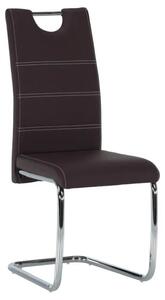 Moderná jedálenská stolička hnedá, svetlé šitie (k182222)