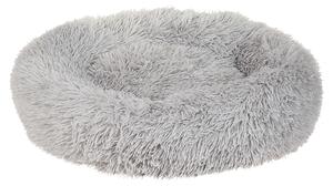 Posteľ pre psa svetlosivý polyester 60 x 60 cm okrúhly pelech pre psa a mačku obývacia izba spálňa