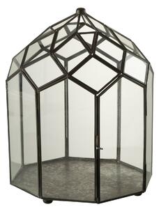 Čierny kovový domáci skleník Terrarium - 25*25*38 cm - J-Line by Jolipa