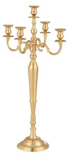 Zlatý 5-tich ramenný kovový svietnik Goldmy - Ø 48*99 cm - J-Line by Jolipa