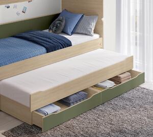 Cilek Poschodová posteľ pre 3 deti 90x200 cm s úložným priestorom (rebrík) Montes Natural Studio