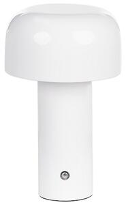 Stolná lampa biela železo s dotykovým vypínačom nabíjanie cez USB kábel bezdrôtová moderný štýl interiér exteriér