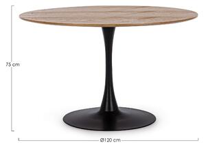 MUZZA Jedálenský stôl Bloom Ø 120 cm prírodný