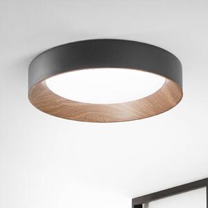 Stropné LED svetlo Arka, Ø 50 cm, čierne, kov,, Čierna, Obývacia izba / jedáleň, kov, Moderný, Závesné svietidlo