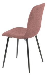 Ružová jedálenská stolička ALAN B s čiernymi nohami
