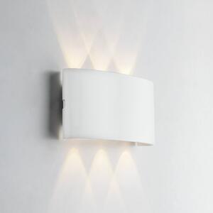 LED vonkajšie nástenné svietidlo Betle, biela, šírka 17 cm, kov,, Biela / opálová, Hliník, Moderný, Nástenné svietidlo