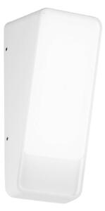 LED vonkajšie nástenné svietidlo Coupe, biela, výška 20 cm, kov, Biela / opálová, Hliník, Moderný, Nástenné svietidlo