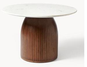 Okrúhly stôl s mramorovou stolovou doskou Nelly, Ø 115 cm