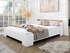 Manželská posteľ 160 cm Fritkit, Farby: biela / biela + dub lefkas Mirjan24 5903211327209