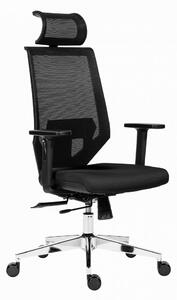 Kancelárska ergonomická stolička EDGE NET — sieť / látka, čierna, nosnosť 150 kg