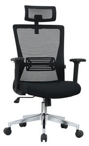 Kancelárska ergonomická stolička Neoseat JENNY — sieť / látka, čierna, nosnosť 150 kg