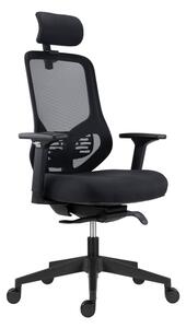 Kancelárska ergonomická stolička ATOMIC — sieť / látka, čierna, nosnosť 130 kg
