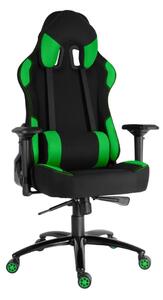 Herná stolička Neoseat GAMER TEX — látka, čierna / zelená, nosnosť 130 kg