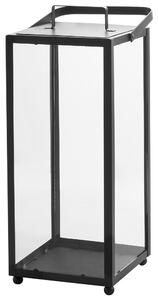 Lampáš čierny kovový 41 cm minimalistický svietnik industriálny dizajn dekorácie doplnky