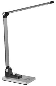 Stolná LED lampa strieborná hliník syntetický materiál 3 režimy teploty plynulý stmievač bezdrôtová nabíjačka moderný štýl kancelária
