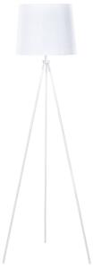 Stojaca lampa biela kov zmes bavlny a polyesteru 149 cm statívový podstavec látkové tienidlo kábel moderný retro dizajn obývačka spálňa