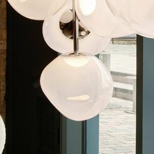 Tom Dixon, LED závesné svietidlo Melt, Ø 28 cm, opálová/strieborná farba, Biela / opálová, Obývacia izba / jedáleň, Plast, Dizajn, Závesné svietidlo