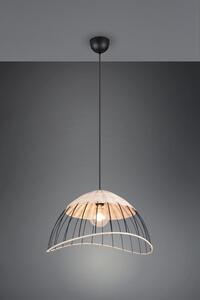 TRIO Reality R36211032 SANDRINE závesné svietidlo D480mm 1xE27 čierna matná, prírodná