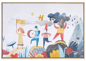 Obraz na plátne viacfarebný 93 x 63 cm detský motív vzor postavičiek MDF rám moderný štýl detská izba