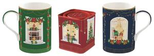 FEDORA Home Set pre 2 osoby - porcelánový hrnček s dózou na čaj, 350 ml, Coffee Mania Festive Avenue