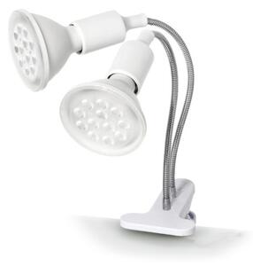 Flexibilná stolná lampa s klipom PLANTY 2xE27/30W/230V biela