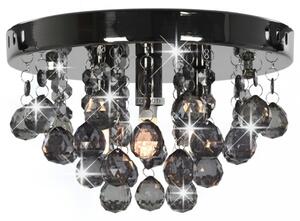 Stropná lampa luster krištáľ / chróm Dekorhome Čierna