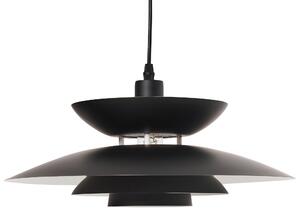 Závesná lampa čierna kovová viacúrovňový dizajn vintage mid-century štýl kuchyňa jedáleň