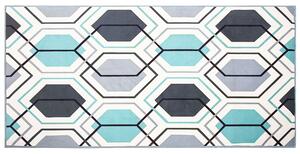 Koberec viacfarebný z polyesteru 80 x 150 cm farebný geometrický vzor obdĺžnikový