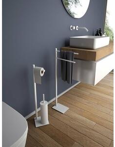 GEDY TR3222 Trilly stojan s držiakom na toaletný papier a WC štetkou, hranatý, biela matná