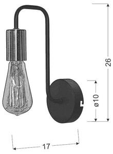 Candellux Čierne nástenné svíetidlo Herpe pre žiarovku 1x E27 21-66855