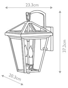 Quintiesse QN-ALFORD-PLACE2-S-MB - Vonkajšie nástenné svietidlo ALFORD S 2xE14/40W/230V IP44