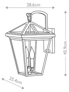Quintiesse QN-ALFORD-PLACE2-M-MB - Vonkajšie nástenné svietidlo ALFORD M 2xE14/40W/230V IP44