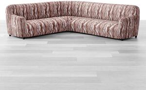 Bielastické poťahy OCEANO NOVÉ hnedo-vínové rohová sedačka (š. 350 - 530 cm)