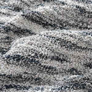 Bielastické poťahy OCEANO NOVÉ šedo-modré kreslo s drevenými rúčkami (š. 40 - 70 cm)