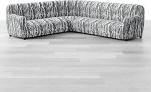 Bielastické poťahy OCEANO NOVÉ šedo-modré rohová sedačka (š. 350 - 530 cm)