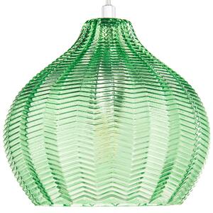 Závesná lampa zelená sklenené tienidlo retro štýl závesné osvetlenie obývacia izba jedáleň