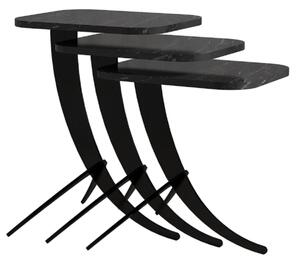 Skladací stôl Pion Black Marble, 3 ks