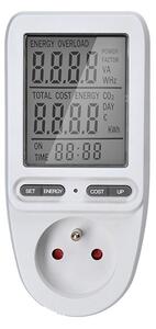 SOLIGHT Digitálny merač spotreby el. energie 3680W/16A, LCD displej