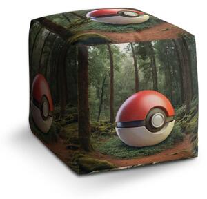 Sablio Taburet Cube Pokemon ball Les - 40x40x40 cm