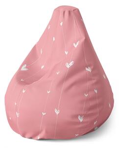 Sablio Sedací vak Pear Asymetrické srdiečka - 70 x 95 x 15 cm