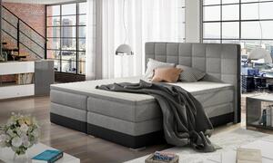 Zltahala.sk Posteľ Boxspring Damasia 200 x 180, šedá / čierna (DMS 03)