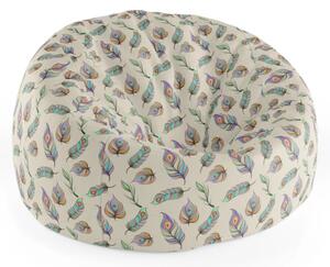 Sablio Sedací vak Cocoon Pávie pierka - 75 x 45 x 35 cm