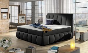 Zltahala.sk Posteľ Boxspring Vincenzia 200x180, čierna (koženka - bvi 08)
