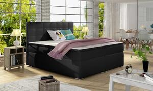 Zltahala.sk Posteľ Boxspring Alicia 200 x 180, čierna (koženka - ba 05/soft 11)