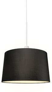 Moderná závesná lampa biela s tienidlom 45 cm čierna - Combi 1