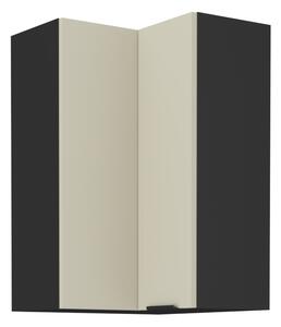 Horná rohová kuchynská skrinka Araka 60x60 GN-90 2F - kašmír / čierna
