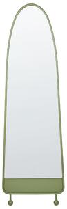 Nástenné zrkadlo zelené železo sklo 45 x 146 cm oválne závesné dekorácie moderný minimalistický štýl obývačka spálňa predsieň