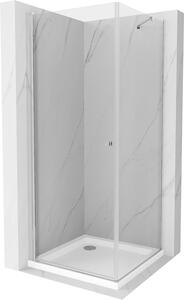 Mexen Pretoria sprchovací kút 70 x 70 cm, priehľadná, chróm + plochá sprchová vanička, 852-070-070-01-00-4010